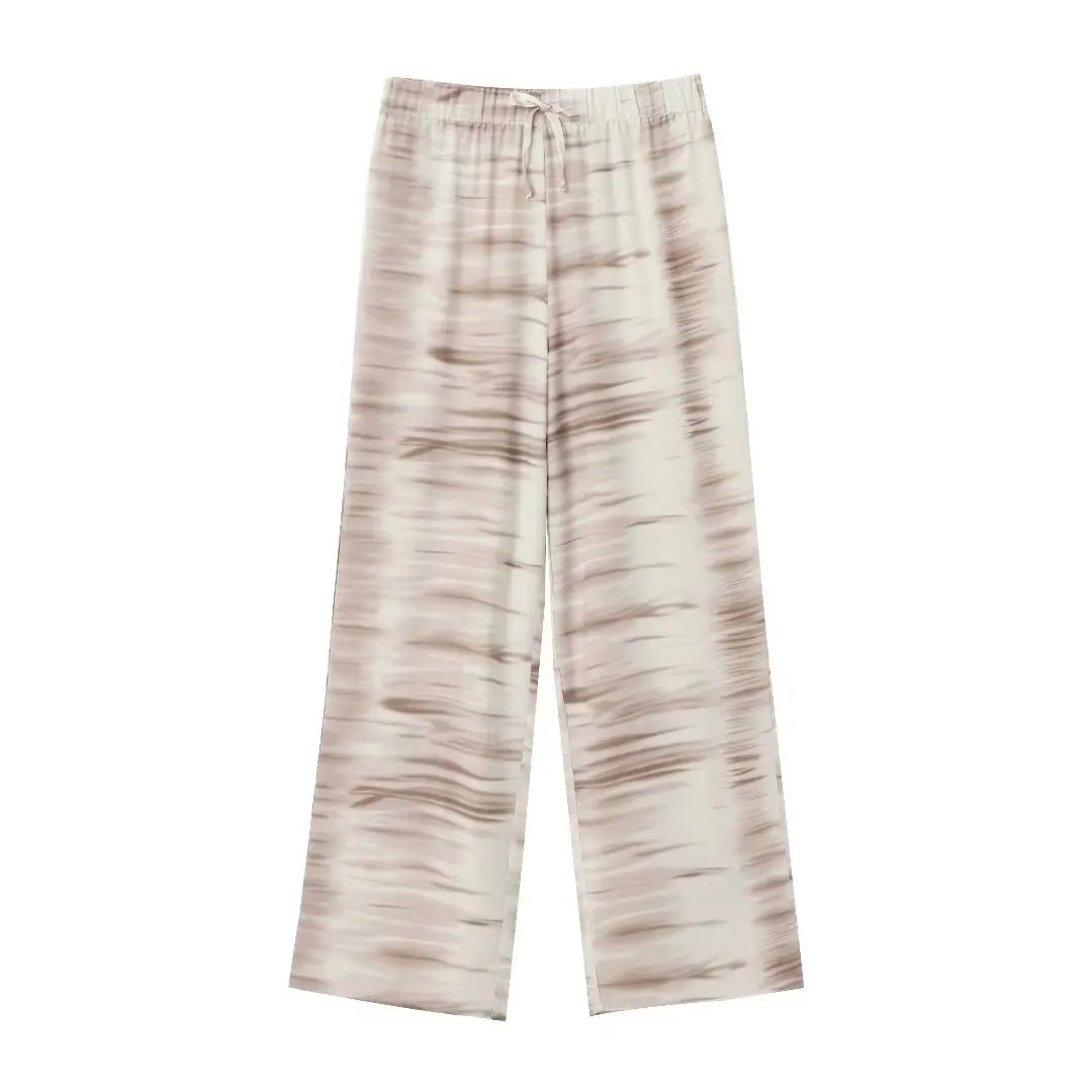 Halter hals tie dye Top & brede ben bukser sæt - Armina