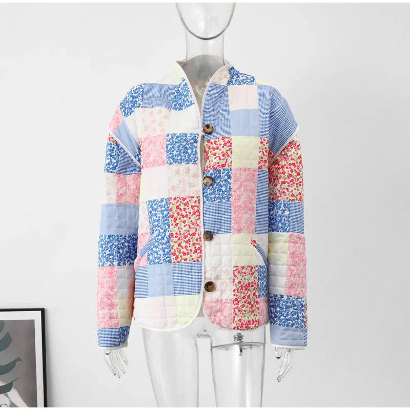 Trendy quiltet patchworkjakke - Zariyah