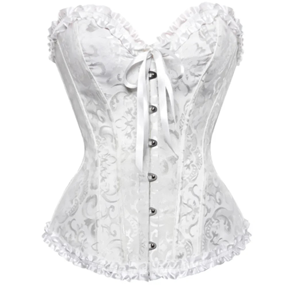 Blomstret bustier-korset til kvinder med blonder - Jannik