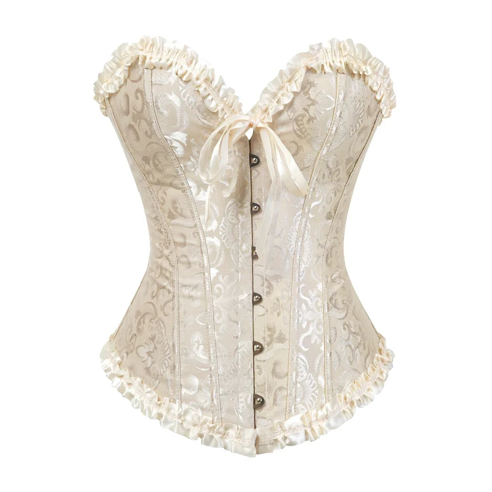 Blomstret bustier-korset til kvinder med blonder - Jannik
