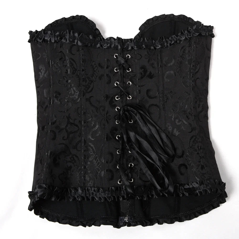 Blomstret bustier-korset til kvinder med blonder - Jannik