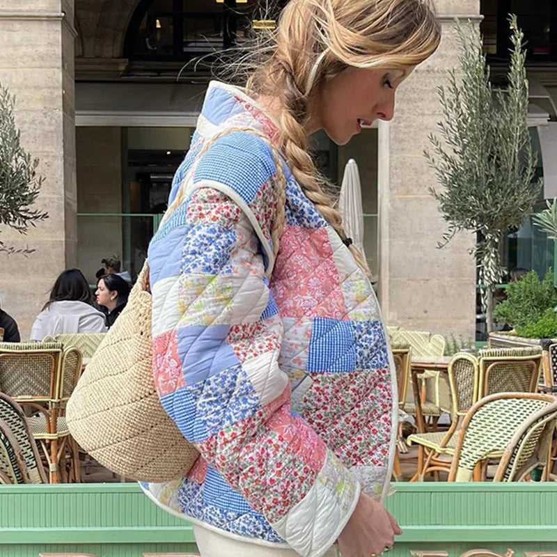 Trendy quiltet patchworkjakke - Zariyah