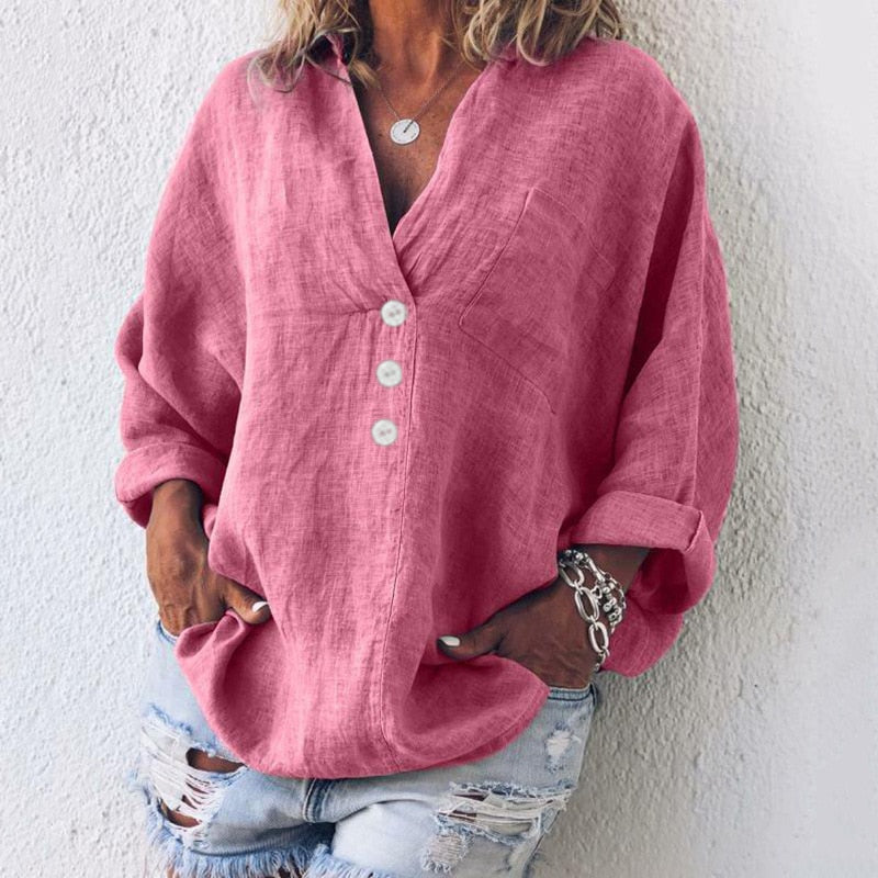 Elegant og stilfuld hørbluse - Nerissa