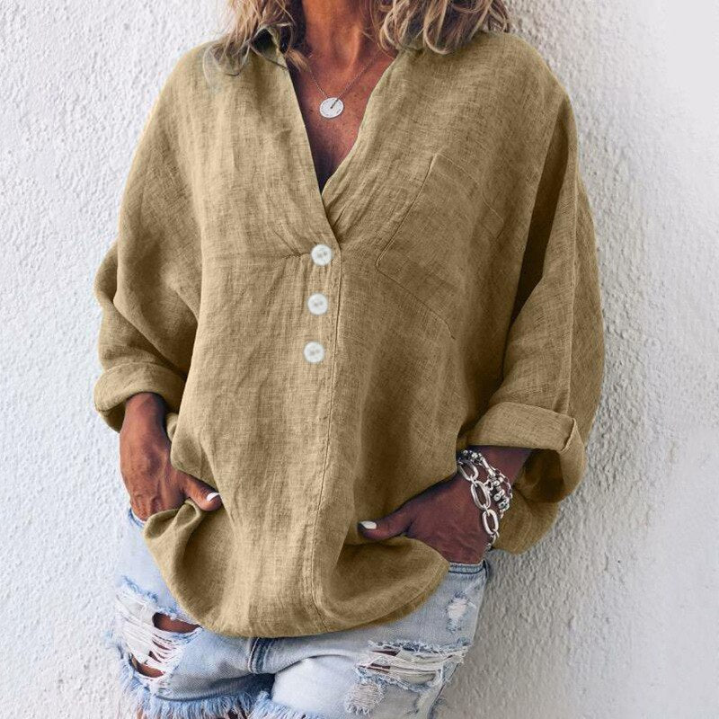 Elegant og stilfuld hørbluse - Nerissa