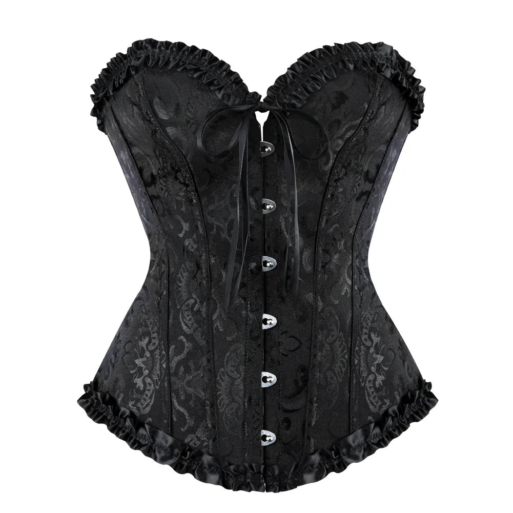 Blomstret bustier-korset til kvinder med blonder - Jannik