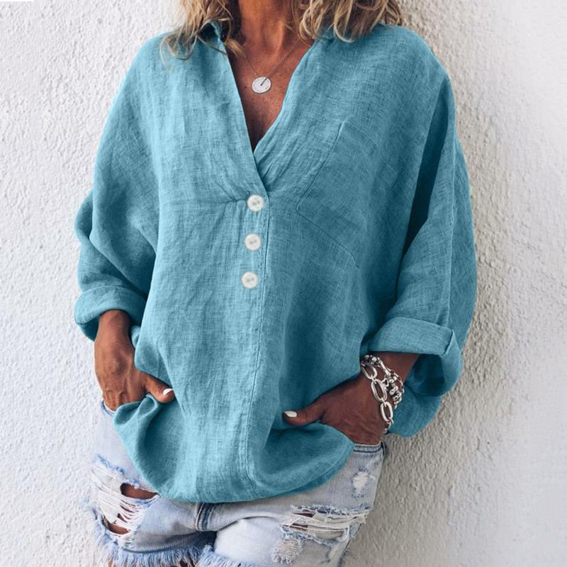 Elegant og stilfuld hørbluse - Nerissa