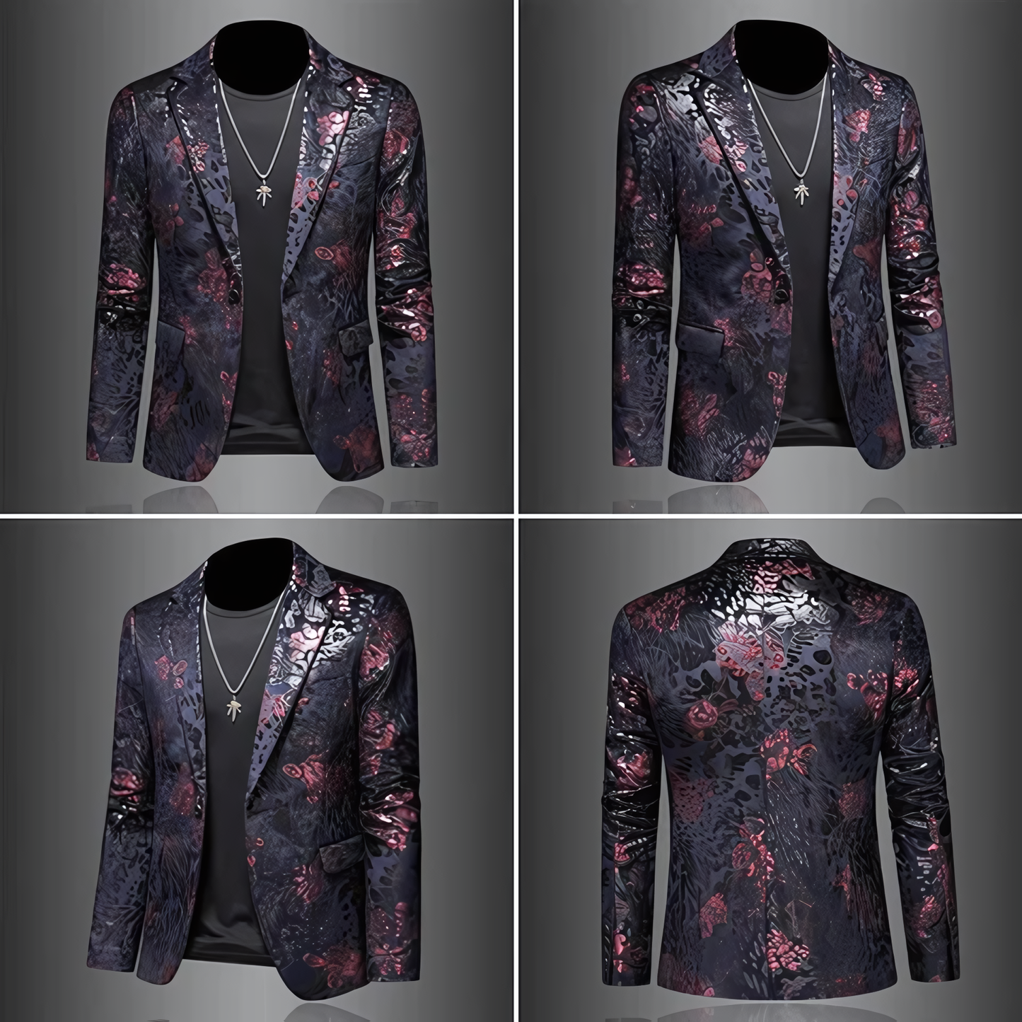 Enkeltradet blazer med blomsterprint - Richer