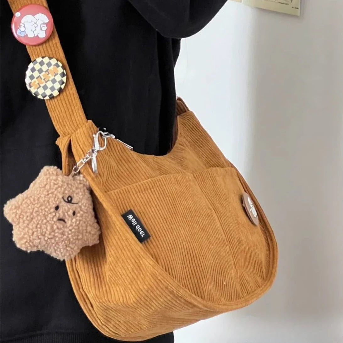 Kvinders Corduroy Crossbody-taske - Oriella