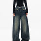 Vintage streetwear koreanske baggy jeans til damer - Liliana