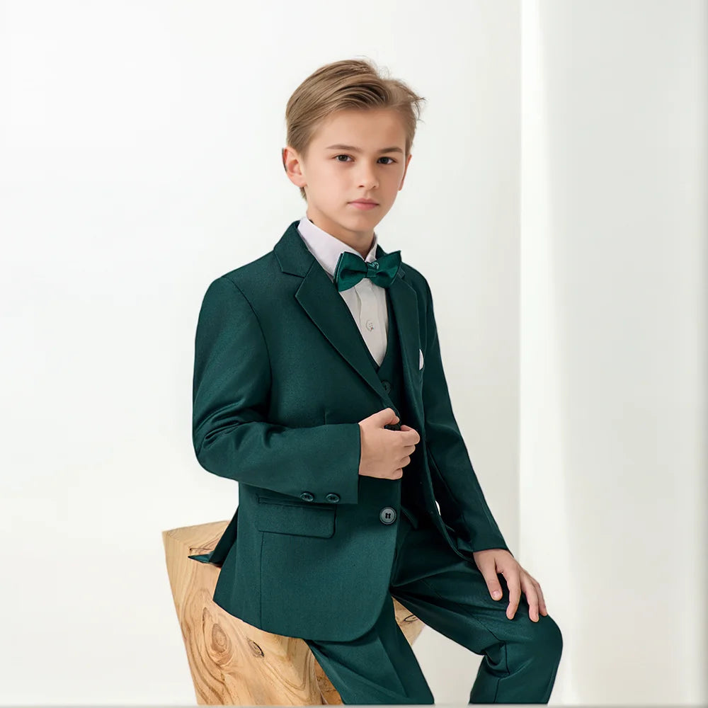 Drenge Stilfuldt 4 Stykker Bowtie Jakkesæt - Genaro