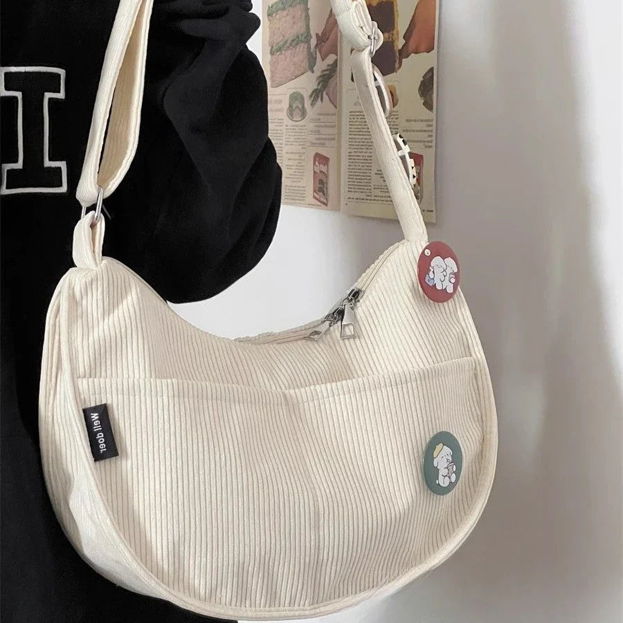 Kvinders Corduroy Crossbody-taske - Oriella