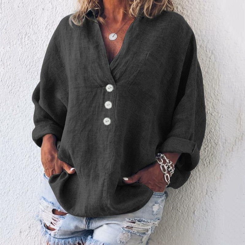 Elegant og stilfuld hørbluse - Nerissa