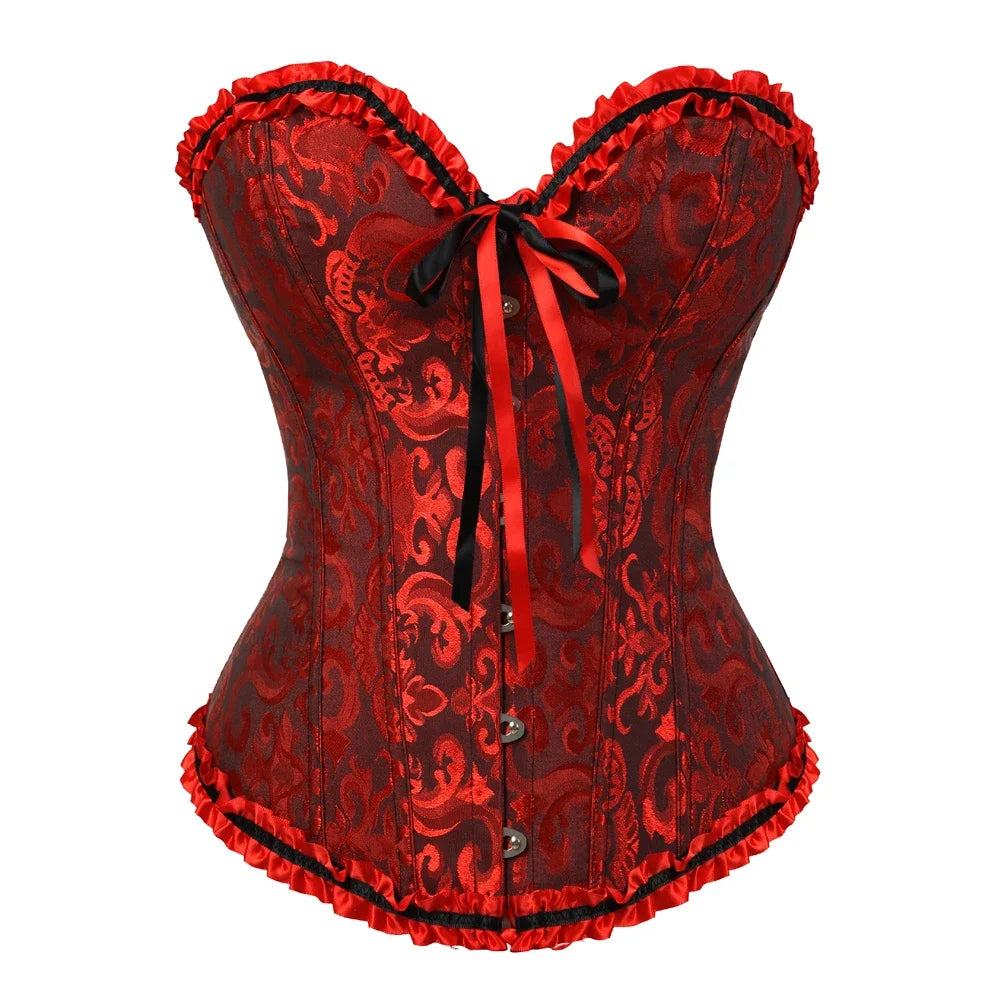 Blomstret bustier-korset til kvinder med blonder - Jannik
