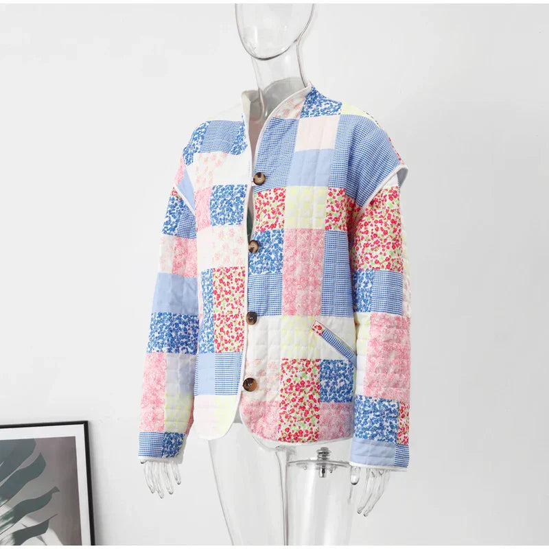 Trendy quiltet patchworkjakke - Zariyah
