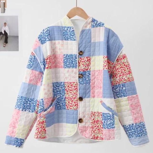 Trendy quiltet patchworkjakke - Zariyah
