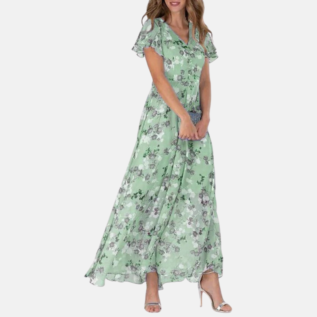 Renate - Elegant Sommer Blomstret Kjole
