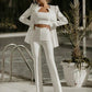 Elegant 3-delt sæt (blazer, top, bukser) - Yasminda