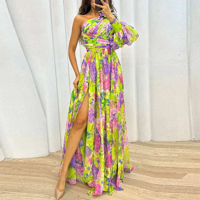 Charlotte - Elegant maxikjole med et ærme