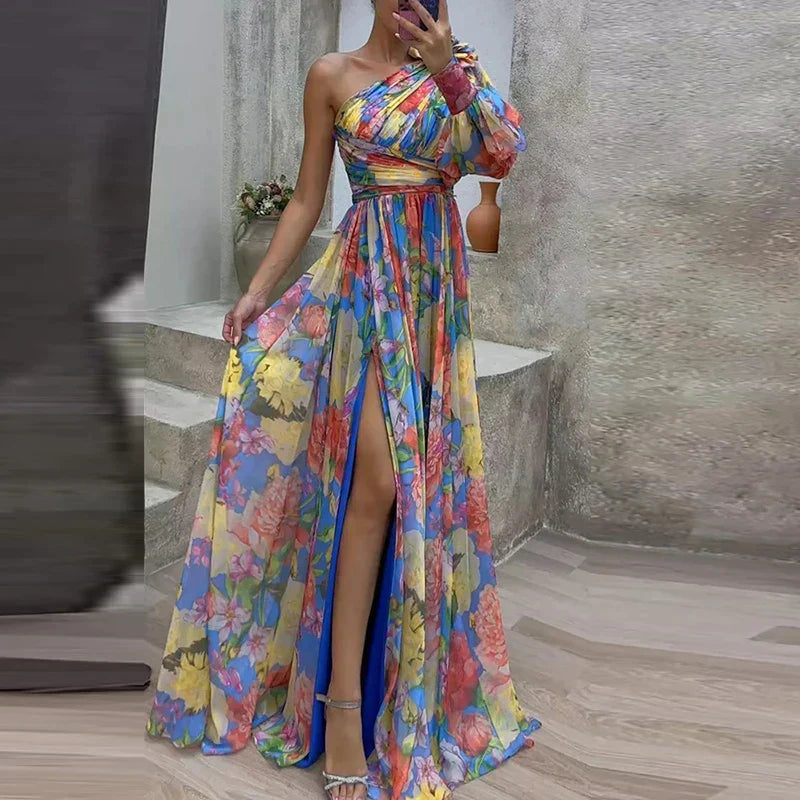 Charlotte - Elegant maxikjole med et ærme