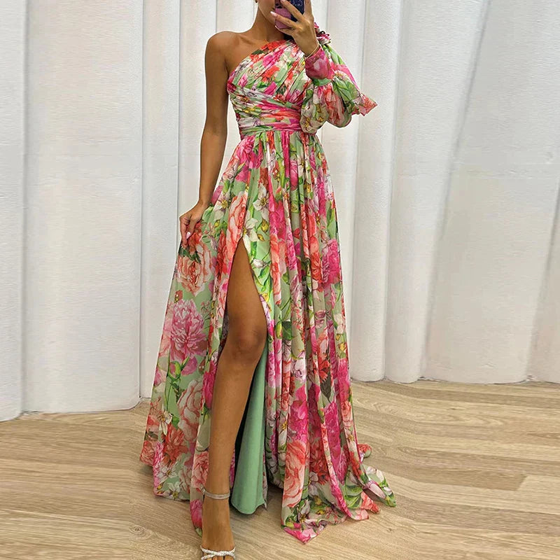 Charlotte - Elegant maxikjole med et ærme
