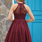 Sonaya - Bourgogne halterneck konfirmationskjole
