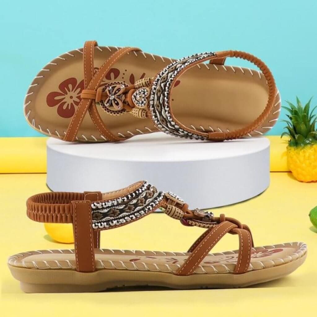Blomsterprint Sandaler med Elastikbånd - Serina