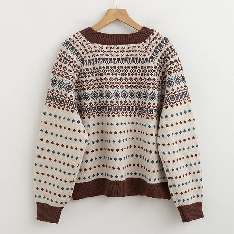 Cardigan med traditionelt Fair Isle-mønster - Reagan