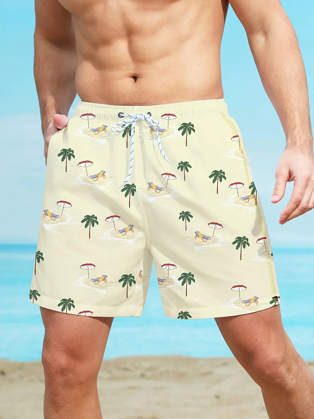 Strandshorts med palmemønster - Milas