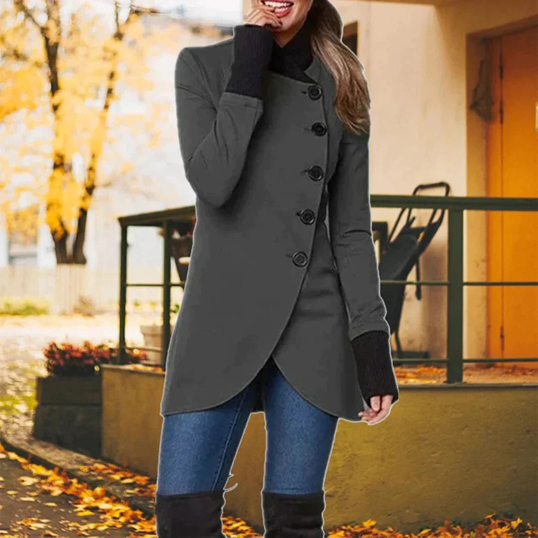 Chic tunika frakke med knapper - Elaine