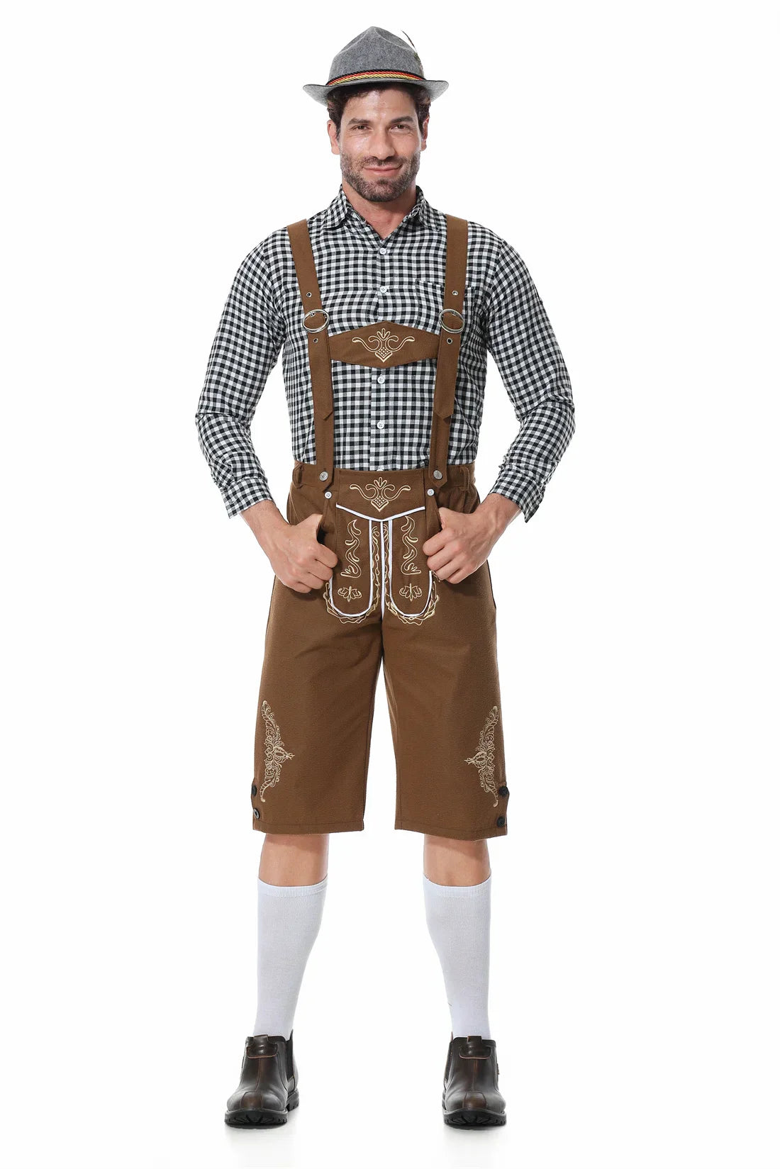 Traditionelle danske oktoberfest-lederhosen til mænd - Quintus