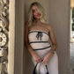 Reinhilde - Elegant ensemble bestående af bandeau-top og maxi-nederdel