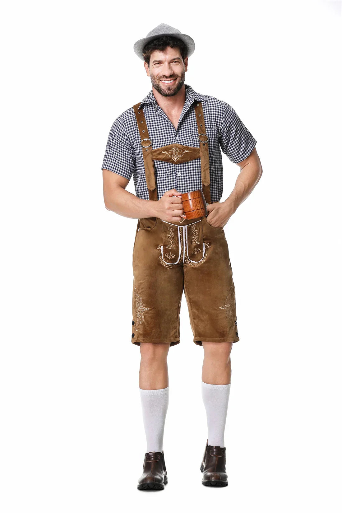 Traditionelle danske oktoberfest-lederhosen til mænd - Quintus