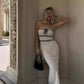 Reinhilde - Elegant ensemble bestående af bandeau-top og maxi-nederdel