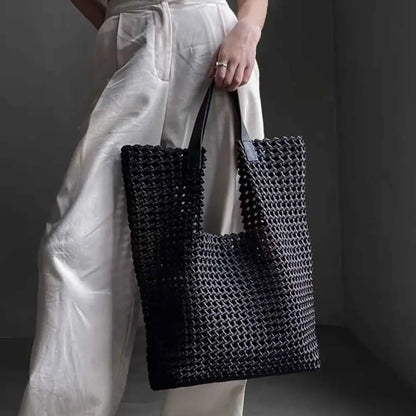 Vævet tote taske med struktureret design - Virgil