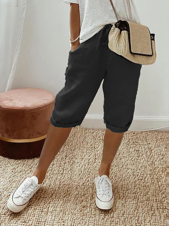 Shorts i bomuld og hør til kvinder - Wren