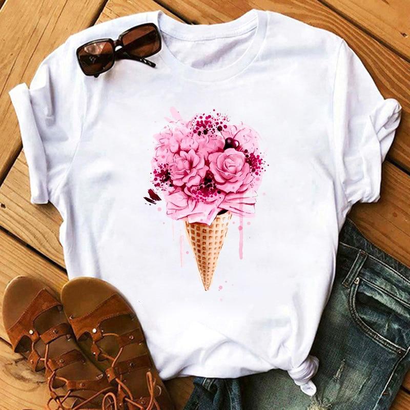 Charlotte - T-shirt til damer med skønne print