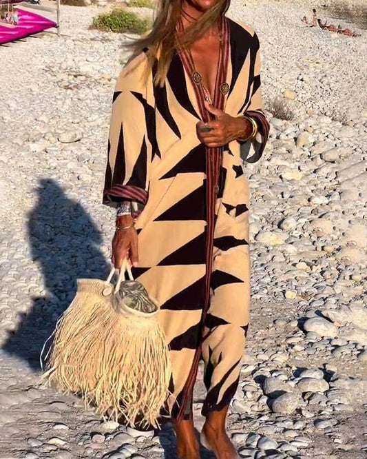 Stilfuld strandkjole med print - Giselle