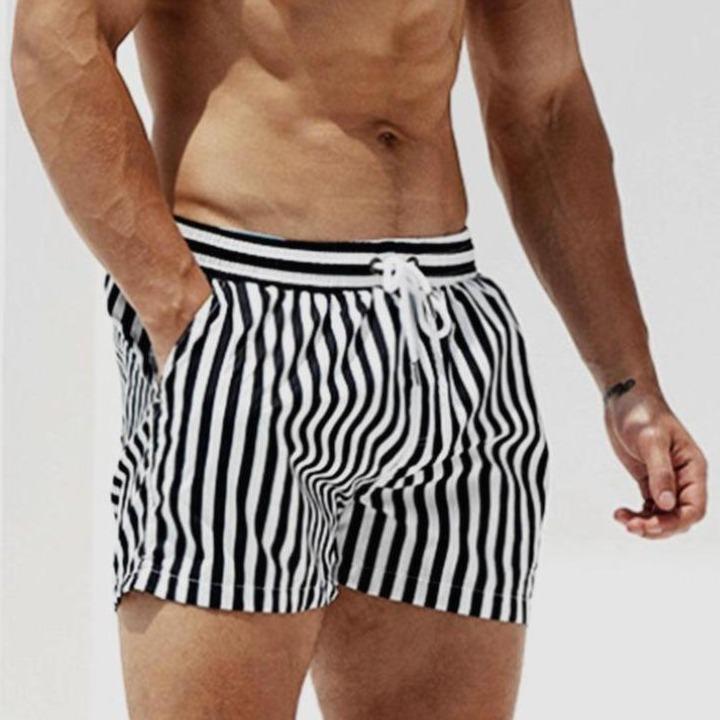 Stribede badeshorts til mænd - Hartwig