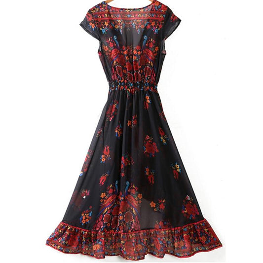 Lillian - Maxikjole i spansk stil