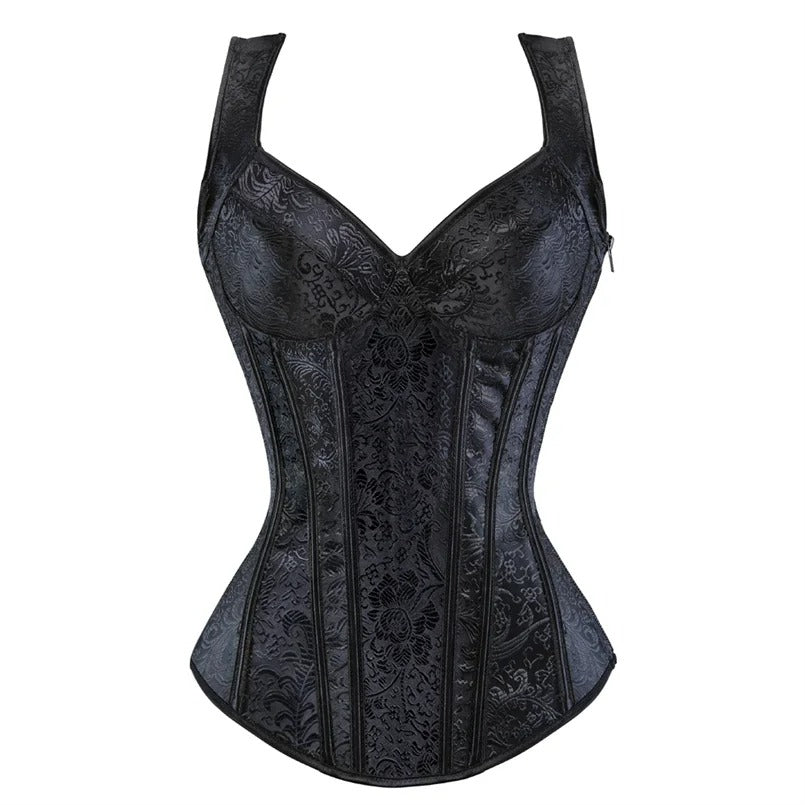 Bustier-korset i blomstret jacquard til kvinder - Maltee