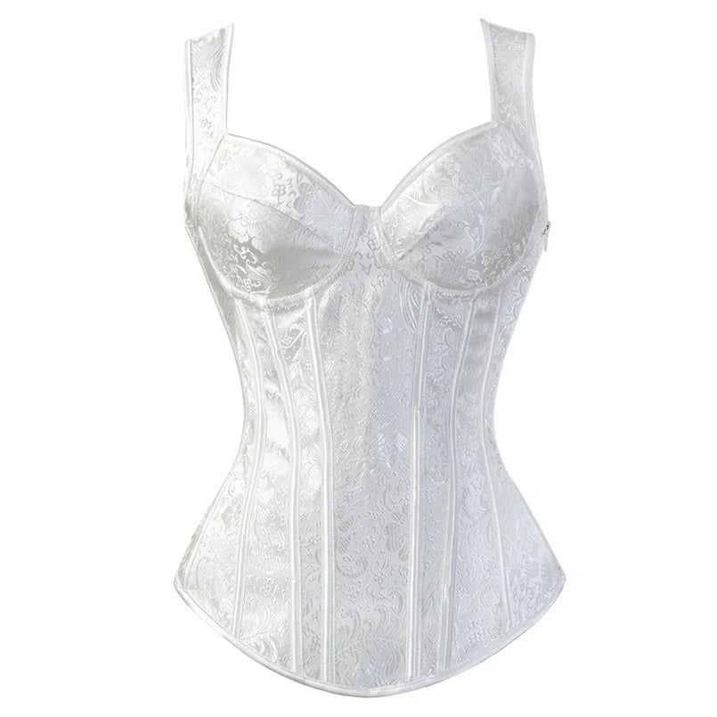 Bustier-korset i blomstret jacquard til kvinder - Maltee