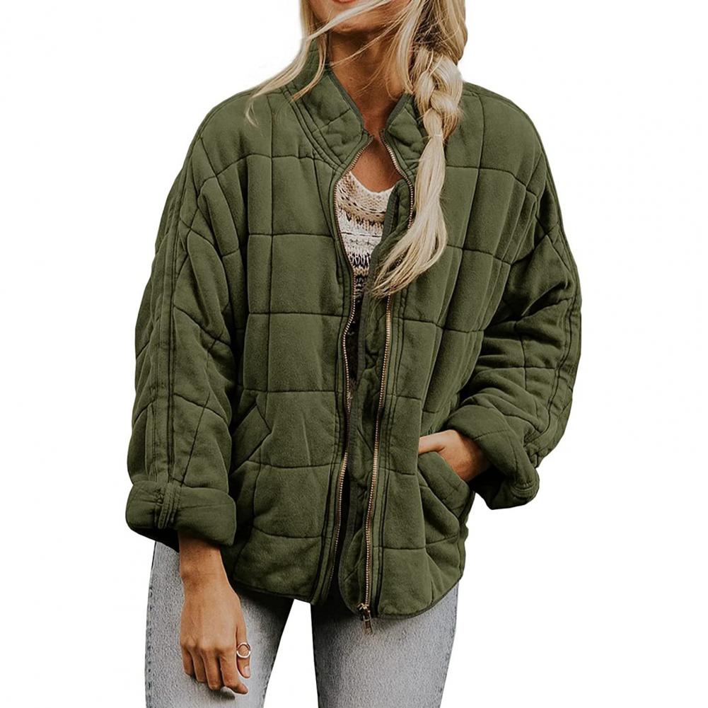 Mynte - Langærmet Jakke Med Lynlås Løs Streetwear Vinter Casual