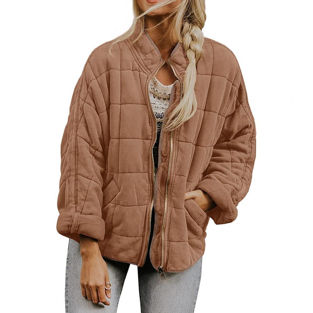 Mynte - Langærmet Jakke Med Lynlås Løs Streetwear Vinter Casual