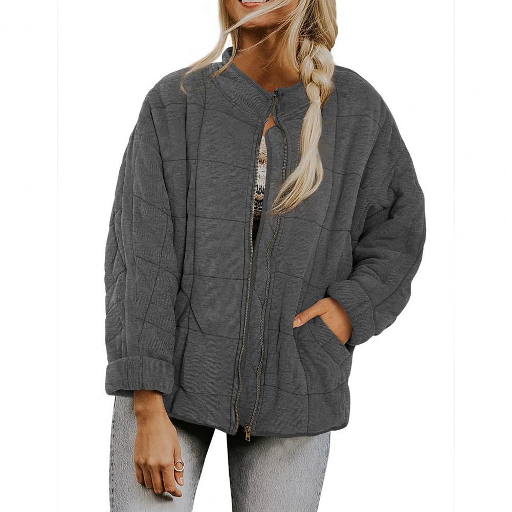 Mynte - Langærmet Jakke Med Lynlås Løs Streetwear Vinter Casual