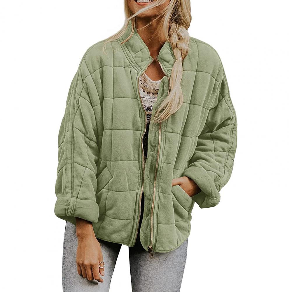 Mynte - Langærmet Jakke Med Lynlås Løs Streetwear Vinter Casual