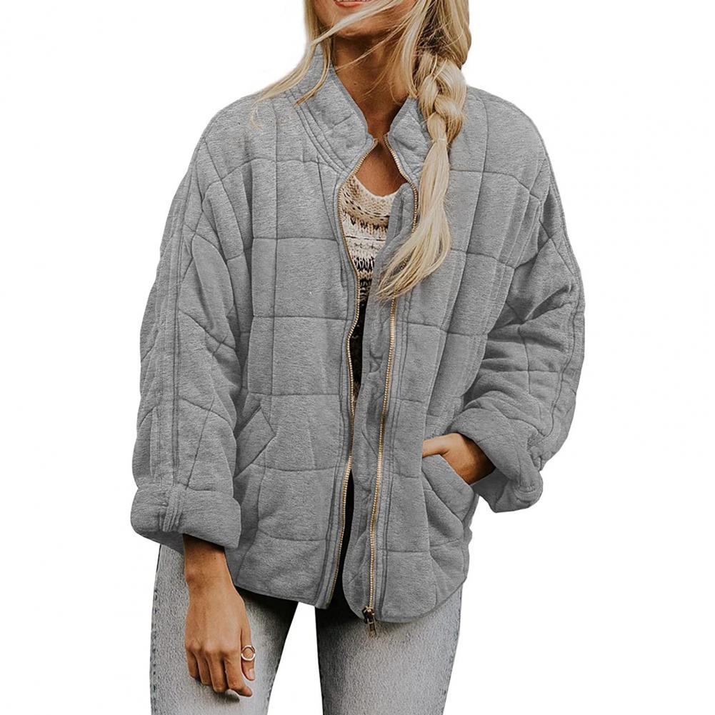 Mynte - Langærmet Jakke Med Lynlås Løs Streetwear Vinter Casual