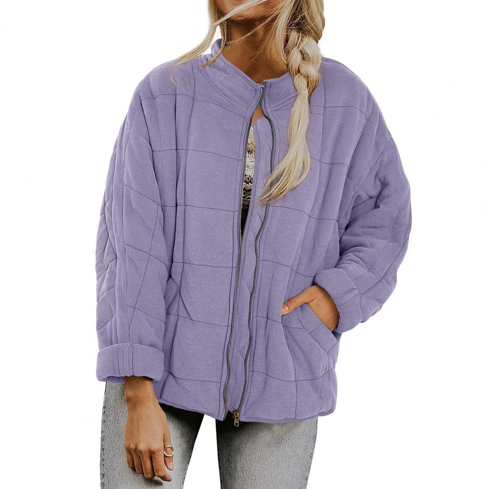 Mynte - Langærmet Jakke Med Lynlås Løs Streetwear Vinter Casual